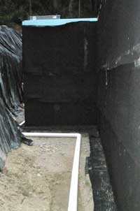 Drainpipe at the base of the external walls